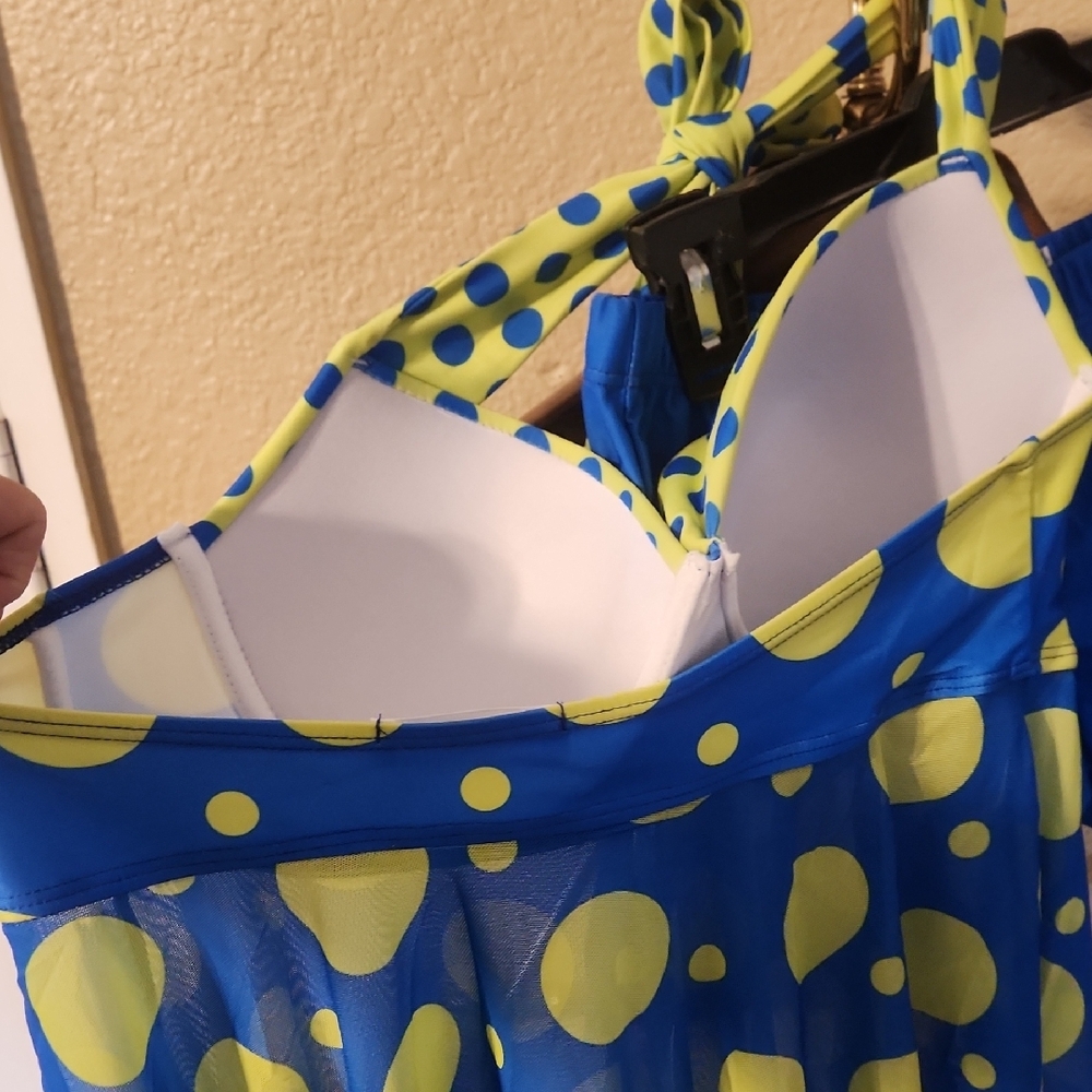 Next Green and Blue One Piece Swim Dress - Picture 6 of 7